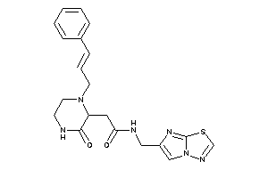 Image of 2-(1-cinnamyl-3-keto-piperazin-2-yl)-N-(imidazo[2,1-b][1,3,4]thiadiazol-6-ylmethyl)acetamide