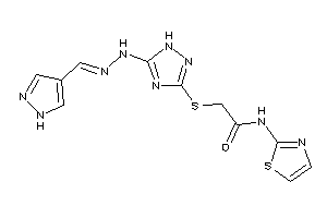Image of 2-[[5-[N'-(1H-pyrazol-4-ylmethylene)hydrazino]-1H-1,2,4-triazol-3-yl]thio]-N-thiazol-2-yl-acetamide