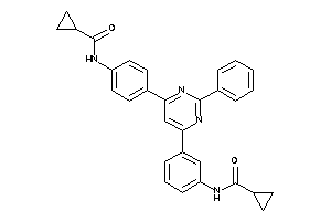 Image of N-[3-[6-[4-(cyclopropanecarbonylamino)phenyl]-2-phenyl-pyrimidin-4-yl]phenyl]cyclopropanecarboxamide