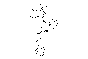 N-(benzalamino)-2-(N-(1,1-diketo-1,2-benzothiazol-3-yl)anilino)acetamide