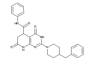 Image of 2-(4-benzylpiperidino)-4,7-diketo-N-phenyl-3,5,6,8-tetrahydropyrido[2,3-d]pyrimidine-5-carboxamide