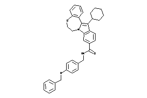 Image of N-(4-benzoxybenzyl)-13-cyclohexyl-6,7-dihydroindolo[1,2-d][1,4]benzoxazepine-10-carboxamide