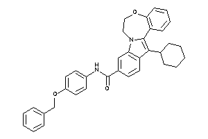 Image of N-(4-benzoxyphenyl)-13-cyclohexyl-6,7-dihydroindolo[1,2-d][1,4]benzoxazepine-10-carboxamide