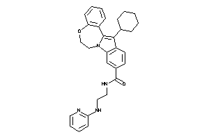 Image of 13-cyclohexyl-N-[2-(2-pyridylamino)ethyl]-6,7-dihydroindolo[1,2-d][1,4]benzoxazepine-10-carboxamide