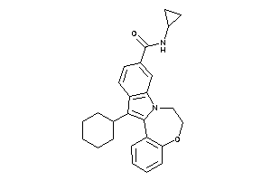 Image of 13-cyclohexyl-N-cyclopropyl-6,7-dihydroindolo[1,2-d][1,4]benzoxazepine-10-carboxamide