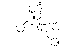 N-[1-(4-benzyl-5-phenethyl-1,2,4-triazol-3-yl)-2-(1H-indol-3-yl)ethyl]-2-(3-pyridyl)acetamide