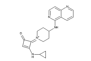Image of 3-(cyclopropylamino)-4-[4-(1,6-naphthyridin-5-ylamino)piperidin-1-ium-1-ylidene]cyclobut-2-en-1-one