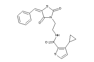 N-[2-(5-benzal-2,4-diketo-thiazolidin-3-yl)ethyl]-3-cyclopropyl-thiophene-2-carboxamide