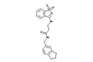 3-[(1,1-diketo-1,2-benzothiazol-3-yl)amino]-N-(indan-5-ylmethyl)propionamide