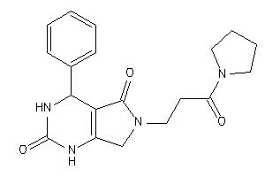 Image of 6-(3-keto-3-pyrrolidino-propyl)-4-phenyl-1,3,4,7-tetrahydropyrrolo[3,4-d]pyrimidine-2,5-quinone