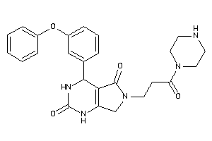 Image of 6-(3-keto-3-piperazino-propyl)-4-(3-phenoxyphenyl)-1,3,4,7-tetrahydropyrrolo[3,4-d]pyrimidine-2,5-quinone