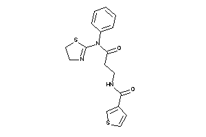 N-[3-keto-3-[N-(2-thiazolin-2-yl)anilino]propyl]thiophene-3-carboxamide