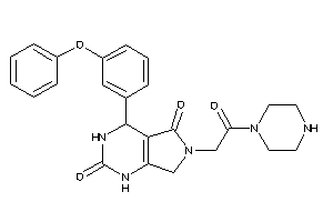 Image of 6-(2-keto-2-piperazino-ethyl)-4-(3-phenoxyphenyl)-1,3,4,7-tetrahydropyrrolo[3,4-d]pyrimidine-2,5-quinone