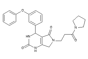 Image of 6-(3-keto-3-pyrrolidino-propyl)-4-(3-phenoxyphenyl)-1,3,4,7-tetrahydropyrrolo[3,4-d]pyrimidine-2,5-quinone