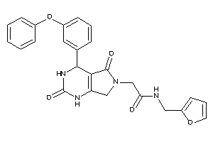 Image of 2-[2,5-diketo-4-(3-phenoxyphenyl)-1,3,4,7-tetrahydropyrrolo[3,4-d]pyrimidin-6-yl]-N-(2-furfuryl)acetamide