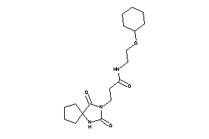Image of N-[2-(cyclohexoxy)ethyl]-3-(2,4-diketo-1,3-diazaspiro[4.4]nonan-3-yl)propionamide