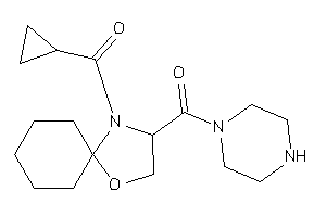 [4-(cyclopropanecarbonyl)-1-oxa-4-azaspiro[4.5]decan-3-yl]-piperazino-methanone