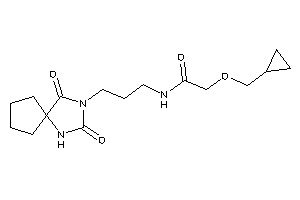 Image of 2-(cyclopropylmethoxy)-N-[3-(2,4-diketo-1,3-diazaspiro[4.4]nonan-3-yl)propyl]acetamide