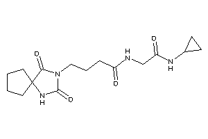 N-[2-(cyclopropylamino)-2-keto-ethyl]-4-(2,4-diketo-1,3-diazaspiro[4.4]nonan-3-yl)butyramide