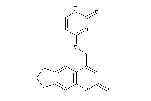 Image of 4-[(2-keto-7,8-dihydro-6H-cyclopenta[g]chromen-4-yl)methylthio]-1H-pyrimidin-2-one