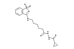 N'-[6-[(1,1-diketo-1,2-benzothiazol-3-yl)amino]hexanoyl]cyclopropanecarbohydrazide