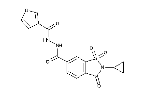 2-cyclopropyl-N'-(3-furoyl)-1,1,3-triketo-1,2-benzothiazole-6-carbohydrazide