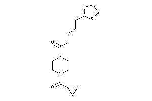 Image of 1-[4-(cyclopropanecarbonyl)piperazino]-5-(dithiolan-3-yl)pentan-1-one