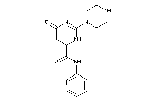 Image of 4-keto-N-phenyl-2-piperazino-5,6-dihydro-1H-pyrimidine-6-carboxamide
