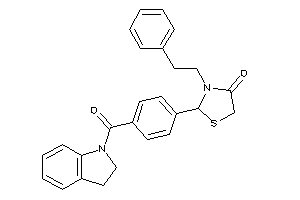 2-[4-(indoline-1-carbonyl)phenyl]-3-phenethyl-thiazolidin-4-one