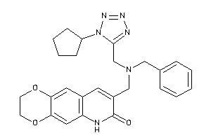 8-[[benzyl-[(1-cyclopentyltetrazol-5-yl)methyl]amino]methyl]-3,6-dihydro-2H-[1,4]dioxino[2,3-g]quinolin-7-one