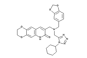 8-[[(1-cyclohexyltetrazol-5-yl)methyl-piperonyl-amino]methyl]-3,6-dihydro-2H-[1,4]dioxino[2,3-g]quinolin-7-one