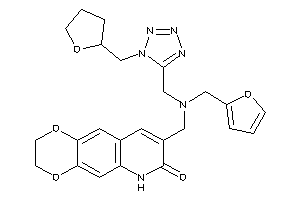 8-[[2-furfuryl-[[1-(tetrahydrofurfuryl)tetrazol-5-yl]methyl]amino]methyl]-3,6-dihydro-2H-[1,4]dioxino[2,3-g]quinolin-7-one