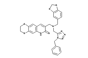 8-[[(1-benzyltetrazol-5-yl)methyl-piperonyl-amino]methyl]-3,6-dihydro-2H-[1,4]dioxino[2,3-g]quinolin-7-one