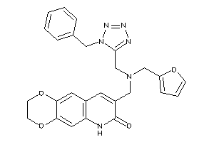 8-[[(1-benzyltetrazol-5-yl)methyl-(2-furfuryl)amino]methyl]-3,6-dihydro-2H-[1,4]dioxino[2,3-g]quinolin-7-one