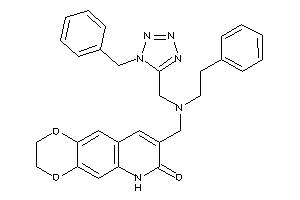 8-[[(1-benzyltetrazol-5-yl)methyl-phenethyl-amino]methyl]-3,6-dihydro-2H-[1,4]dioxino[2,3-g]quinolin-7-one