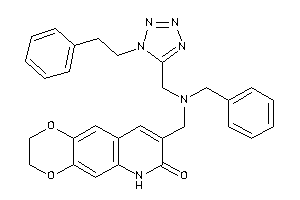 8-[[benzyl-[(1-phenethyltetrazol-5-yl)methyl]amino]methyl]-3,6-dihydro-2H-[1,4]dioxino[2,3-g]quinolin-7-one