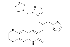 8-[[2-furfuryl-[[1-(2-furfuryl)tetrazol-5-yl]methyl]amino]methyl]-3,6-dihydro-2H-[1,4]dioxino[2,3-g]quinolin-7-one