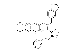 8-[[(1-phenethyltetrazol-5-yl)methyl-piperonyl-amino]methyl]-3,6-dihydro-2H-[1,4]dioxino[2,3-g]quinolin-7-one