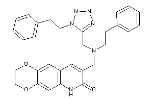 8-[[phenethyl-[(1-phenethyltetrazol-5-yl)methyl]amino]methyl]-3,6-dihydro-2H-[1,4]dioxino[2,3-g]quinolin-7-one