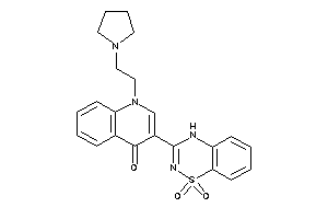 3-(1,1-diketo-4H-benzo[e][1,2,4]thiadiazin-3-yl)-1-(2-pyrrolidinoethyl)-4-quinolone