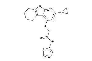 2-[(2-cyclopropyl-5,6,7,8-tetrahydrobenzothiopheno[2,3-d]pyrimidin-4-yl)thio]-N-thiazol-2-yl-acetamide