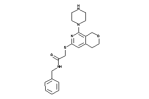 Image of N-benzyl-2-[(8-piperazino-3,4-dihydro-1H-pyrano[3,4-c]pyridin-6-yl)thio]acetamide