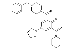 Image of 3-(4-benzylpiperazine-1-carbonyl)-1-cyclopentyl-5-(piperidine-1-carbonyl)-4-pyridone