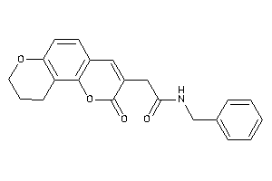 Image of N-benzyl-2-(2-keto-9,10-dihydro-8H-pyrano[2,3-f]chromen-3-yl)acetamide
