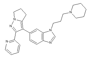 Image of 1-(3-piperidinopropyl)-6-[2-(2-pyridyl)-5,6-dihydro-4H-pyrrolo[2,1-e]pyrazol-3-yl]benzimidazole