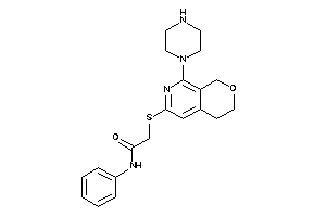 Image of N-phenyl-2-[(8-piperazino-3,4-dihydro-1H-pyrano[3,4-c]pyridin-6-yl)thio]acetamide