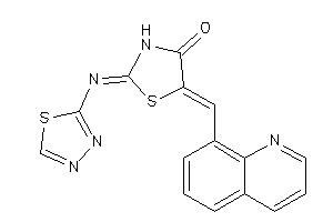 Image of 5-(8-quinolylmethylene)-2-(1,3,4-thiadiazol-2-ylimino)thiazolidin-4-one
