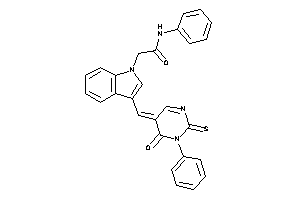 2-[3-[(6-keto-1-phenyl-2-thioxo-pyrimidin-5-ylidene)methyl]indol-1-yl]-N-phenyl-acetamide