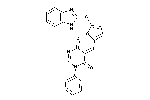 5-[[5-(1H-benzimidazol-2-ylthio)-2-furyl]methylene]-1-phenyl-pyrimidine-4,6-quinone