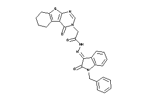 Image of N-[(1-benzyl-2-keto-indolin-3-ylidene)amino]-2-(4-keto-5,6,7,8-tetrahydrobenzothiopheno[2,3-d]pyrimidin-3-yl)acetamide
